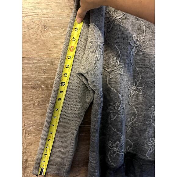 Alexandre Laurent size Medium Sweater Wool blend gray Distressed Paris Boho - Picture 10 of 10